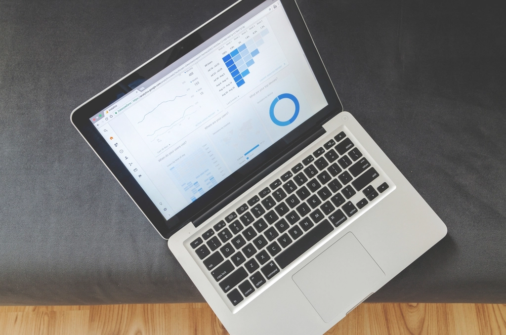 Analytics dashboard on a laptop